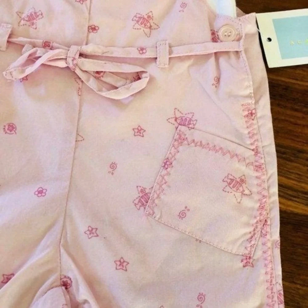 NWT 3 Month Agabang White bodysuit w Pink Overalls‎ READ before purchasing.